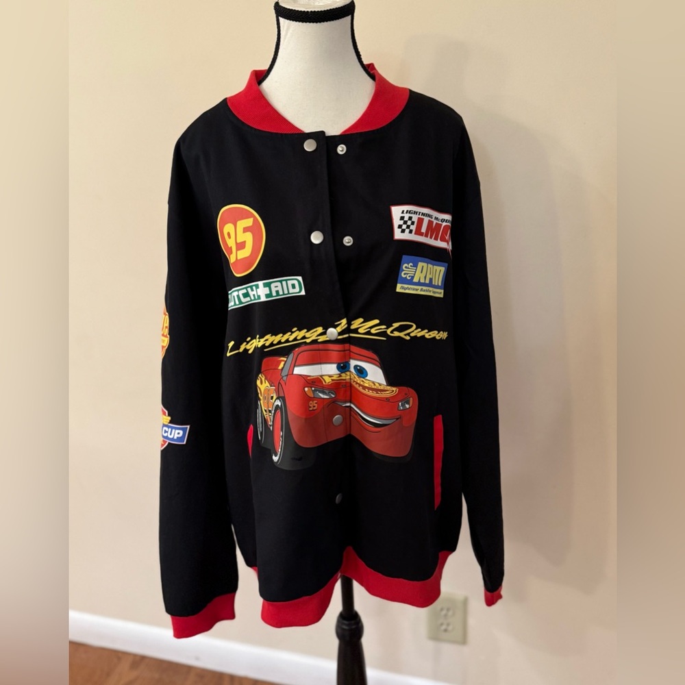 Disney Pixar Cars Lightning Mcqueen Racing Red Jacket